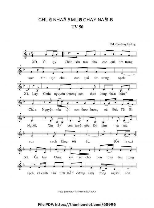 Chúa Nhật 5 Mùa Chay năm B - Cao Huy Hoàng - trang 1