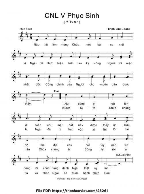 Chúa Nhật 5 Phục Sinh - Trịnh Vĩnh Thành - trang 1