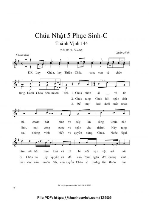 Chúa Nhật 5 Phục Sinh C - Xuân Minh - trang 1