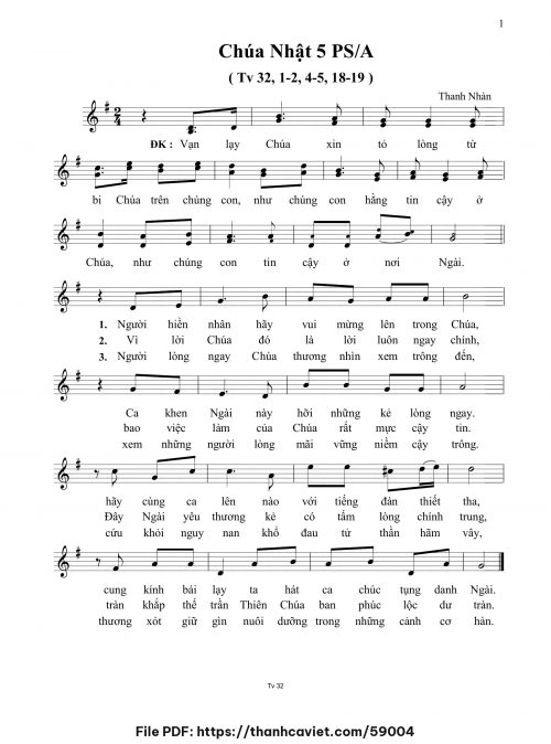 Chúa Nhật 5 Phục Sinh năm A - Thanh Nhàn - trang 1