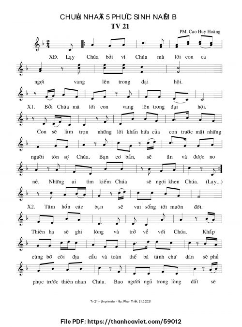 Chúa Nhật 5 Phục Sinh năm B - Cao Huy Hoàng - trang 1