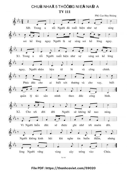 Chúa Nhật 5 Thường Niên năm A - Cao Huy Hoàng - trang 1