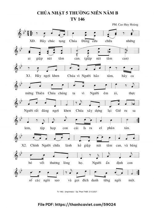 Chúa Nhật 5 Thường Niên năm B - Cao Huy Hoàng - trang 1