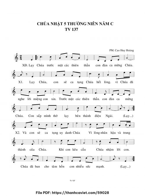 Chúa Nhật 5 Thường Niên năm C - Cao Huy Hoàng - trang 1