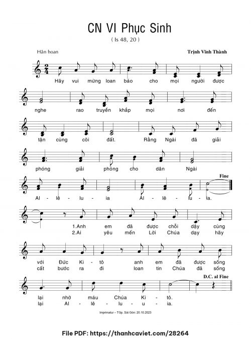 Chúa Nhật 6 Phục Sinh - Trịnh Vĩnh Thành - trang 1