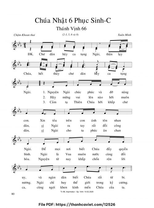Chúa Nhật 6 Phục Sinh C [3 bè] - Xuân Minh - trang 1