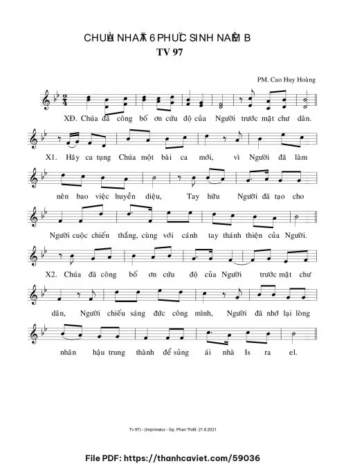 Chúa Nhật 6 Phục Sinh năm B - Cao Huy Hoàng - trang 1