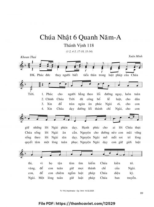 Chúa Nhật 6 Quanh năm A - Xuân Minh - trang 1