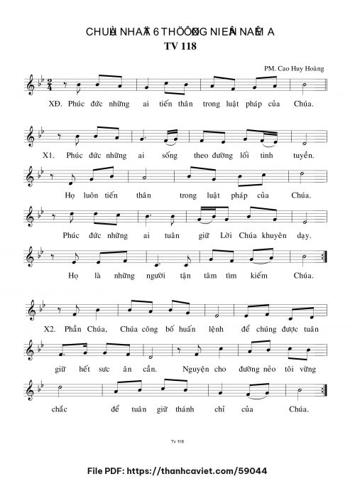 Chúa Nhật 6 Thường Niên năm A - Cao Huy Hoàng - trang 1