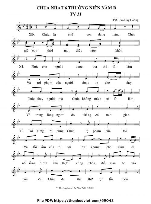 Chúa Nhật 6 Thường Niên năm B - Cao Huy Hoàng - trang 1
