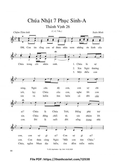 Chúa Nhật 7 Phục Sinh A - Xuân Minh - trang 1