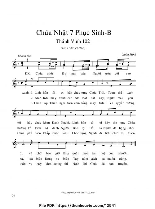 Chúa Nhật 7 Phục Sinh B - Xuân Minh - trang 1