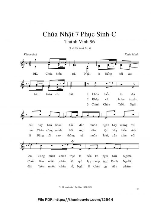Chúa Nhật 7 Phục Sinh C - Xuân Minh - trang 1