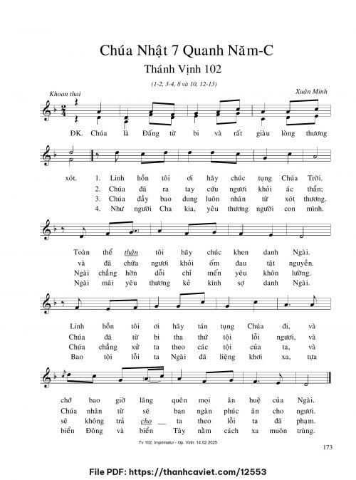 Chúa Nhật 7 Quanh năm C - Xuân Minh - trang 1