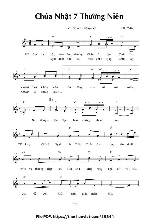 Chúa Nhật 7 Thường Niên - Hải Triều - trang 1