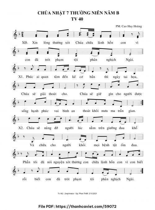 Chúa Nhật 7 Thường Niên năm B - Cao Huy Hoàng - trang 1