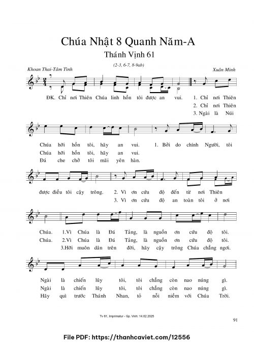Chúa Nhật 8 Quanh năm A - Xuân Minh - trang 1