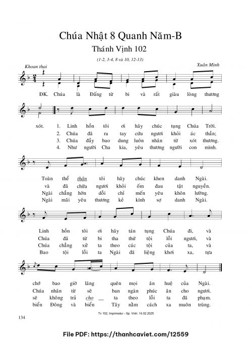 Chúa Nhật 8 Quanh năm B - Xuân Minh - trang 1