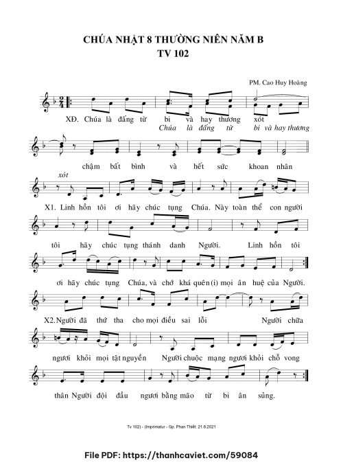 Chúa Nhật 8 Thường Niên năm B - Cao Huy Hoàng - trang 1