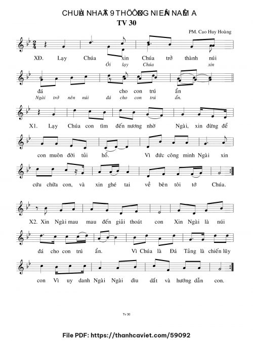 Chúa Nhật 9 Thường Niên năm A - Cao Huy Hoàng - trang 1