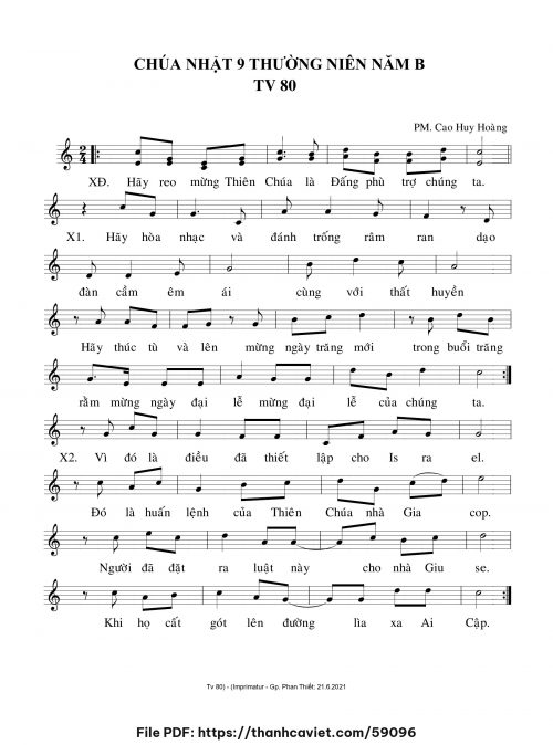 Chúa Nhật 9 Thường Niên năm B - Cao Huy Hoàng - trang 1