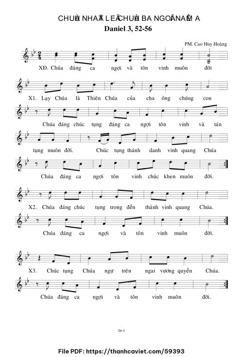 Chúa Nhật Lễ Chúa Ba Ngôi năm A - Cao Huy Hoàng - trang 1