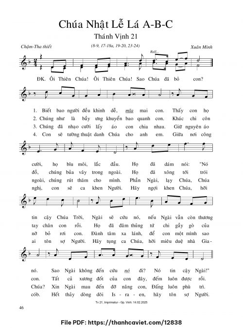 Chúa Nhật Lễ Lá ABC - Xuân Minh - trang 1