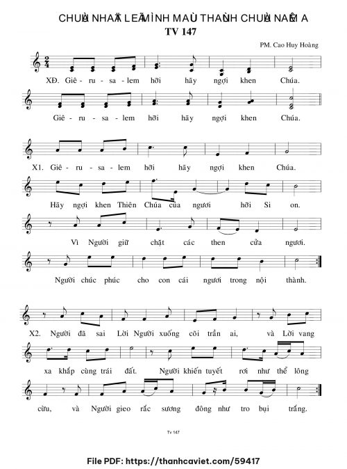 Chúa Nhật Mình Máu Thánh Chúa năm A - Cao Huy Hoàng - trang 1