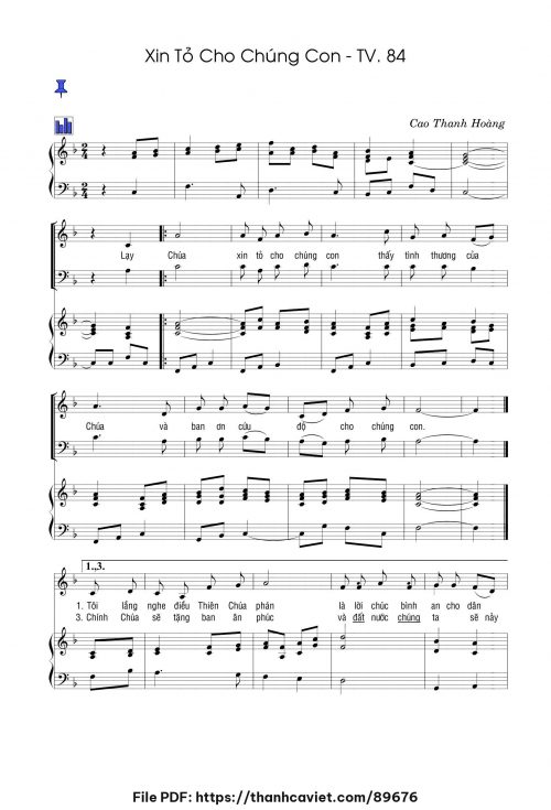 Chúa Nhật Mùa Vọng 2 Năm B – Xin tỏ cho chúng con - Cao Thanh Hoàng - trang 1