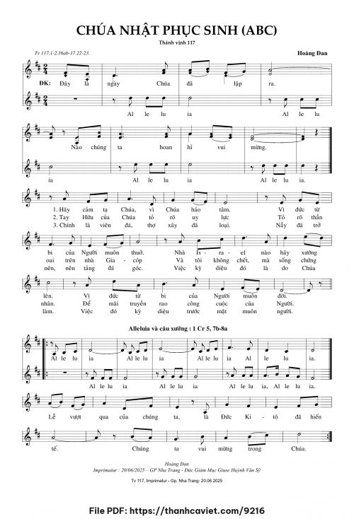 Chúa Nhật Phục Sinh ABC - Hoàng Đan - trang 1