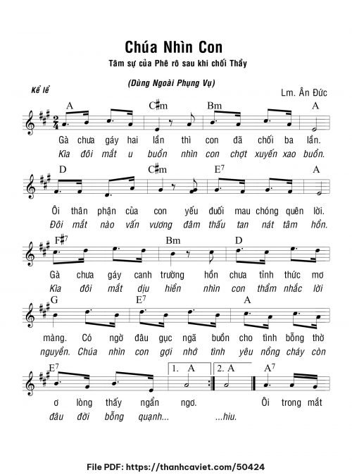 Chúa nhìn con - Lm. Ân Đức - trang 1