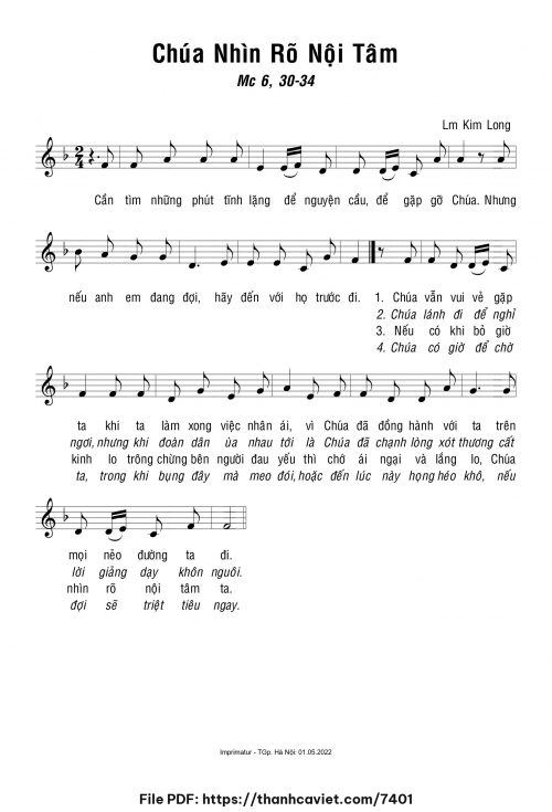 Chúa nhìn rõ nội tâm - Lm. Kim Long - trang 1
