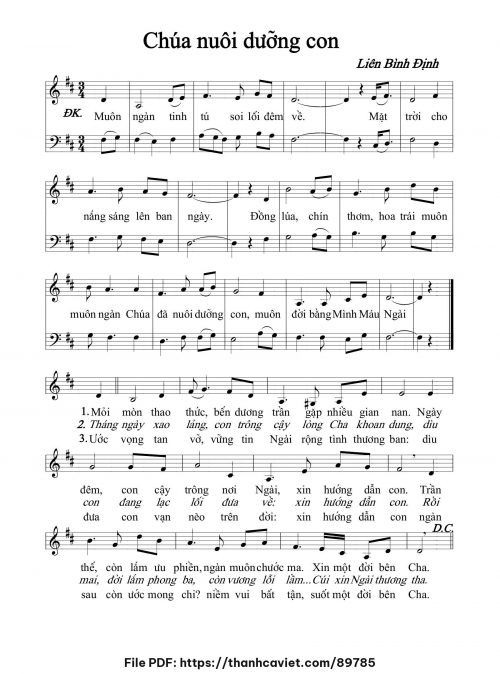 Chúa nuôi dưỡng con - Liên Bình Định - trang 1