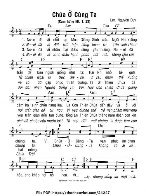 Chúa ở cùng ta - Lm. Nguyễn Duy - trang 1
