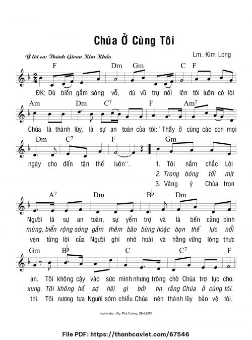 Chúa ở cùng tôi - Lm. Kim Long - trang 1