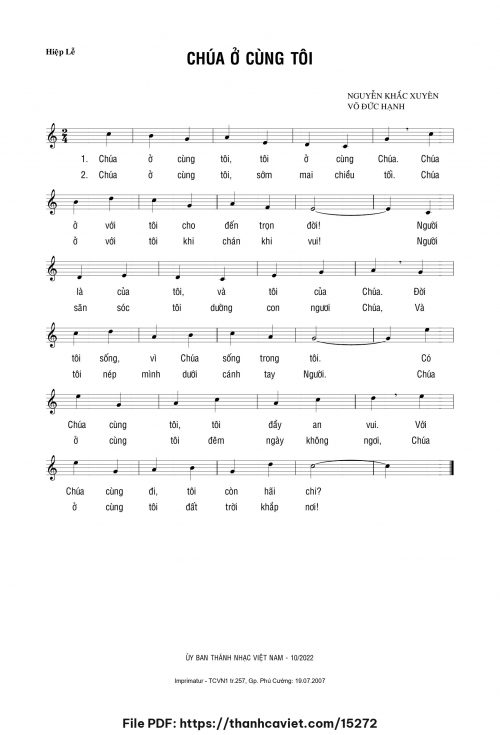 Chúa ở cùng tôi - Nguyễn Khắc Xuyên - Võ Đức hạnh - trang 1