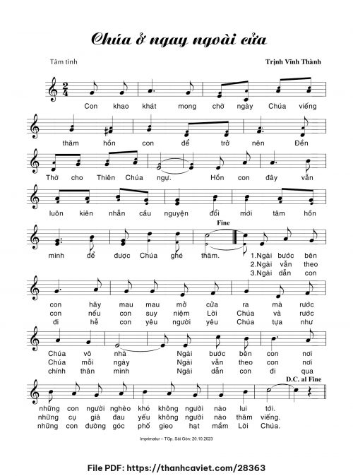 Chúa ở ngay ngoài cửa - Trịnh Vĩnh Thành - trang 1