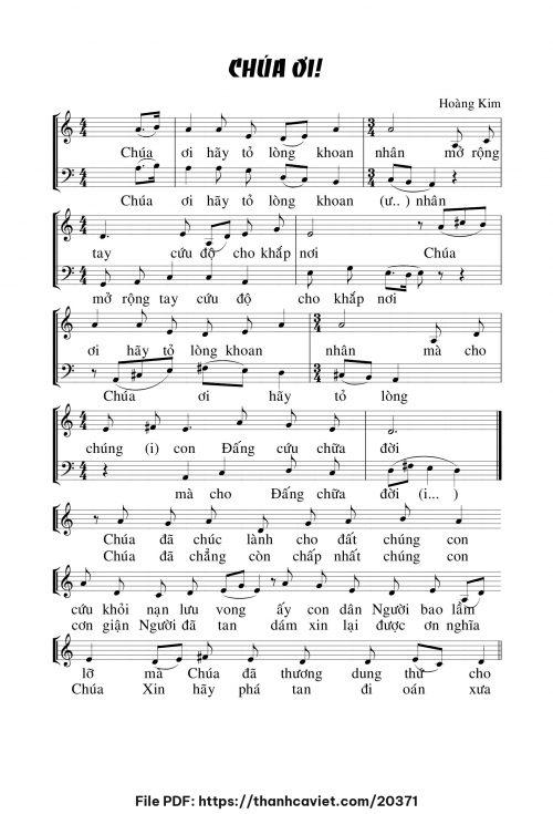 Chúa ơi - Lm. Hoàng Kim - trang 1