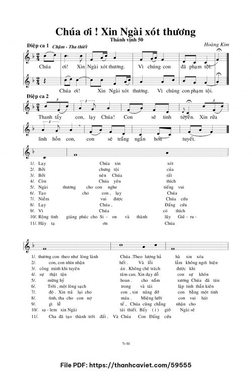 Chúa ơi! Xin Ngài xót thương - Lm. Hoàng Kim - trang 1