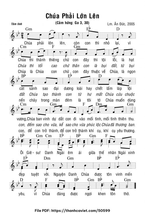 Chúa phải lớn lên - Lm. Ân Đức - trang 1