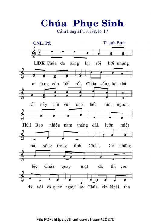 Chúa Phục sinh - Lm. Thanh Bình - trang 1