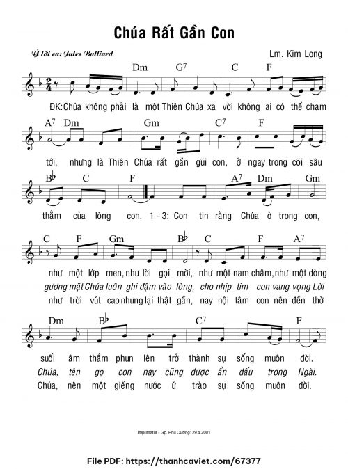 Chúa rất gần con - Lm. Kim Long - trang 1