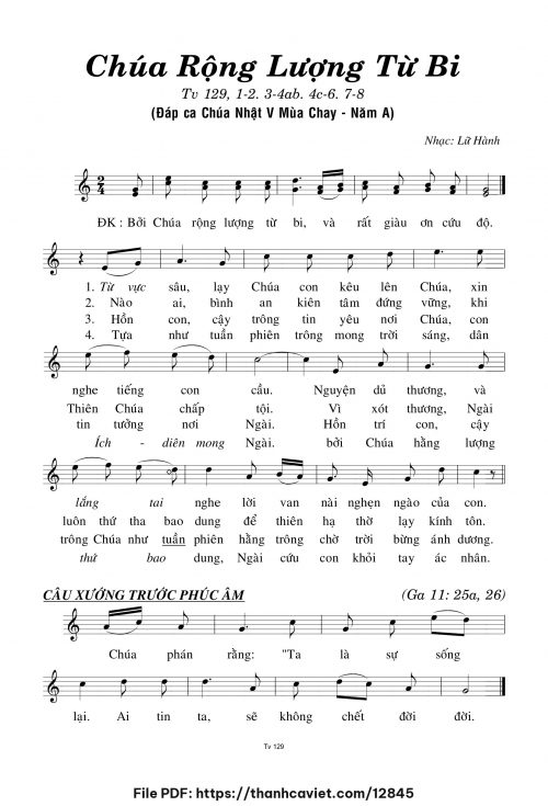 Chúa rộng lượng từ bi - Lữ Hành - trang 1
