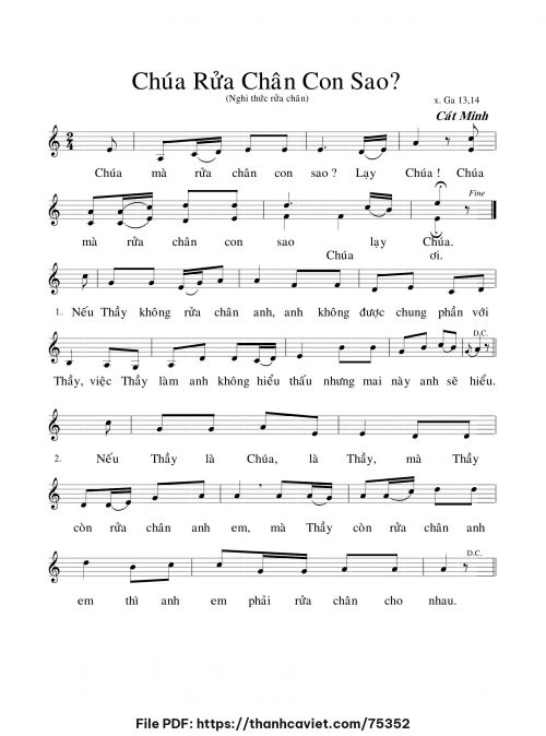 Chúa rửa chân con sao - Cát Minh - trang 1
