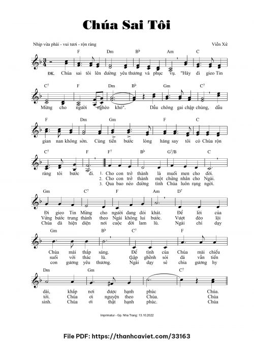 Chúa sai tôi - Viễn Xứ - trang 1