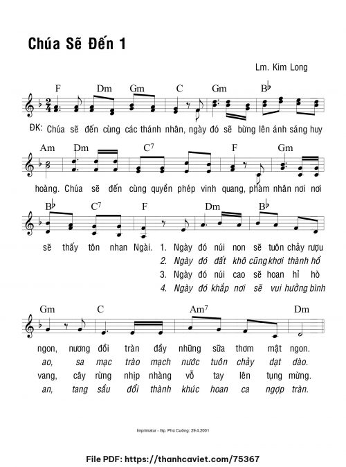 Chúa sẽ đến 1 - Lm. Kim Long - trang 1