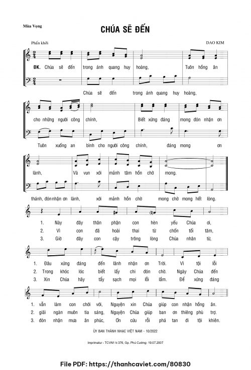 Chúa sẽ đến - Lm. Dao Kim - trang 1