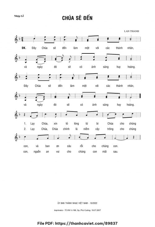 Chúa sẽ đến - Lan Thanh - trang 1