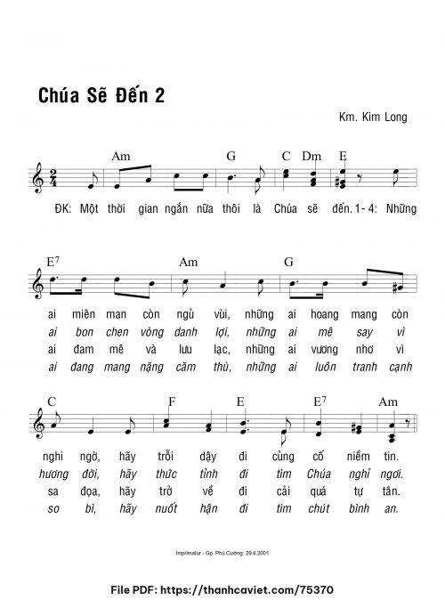 Chúa sẽ đến 2 - Lm. Kim Long - trang 1