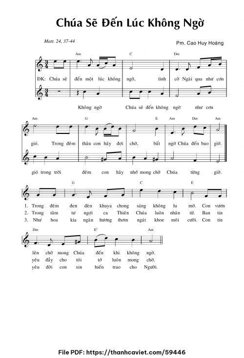 Chúa sẽ đến lúc không ngờ - Cao Huy Hoàng - trang 1